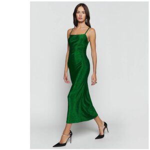Reformation Breslin Dress in Emerald